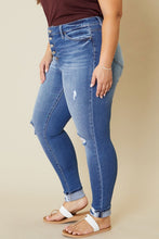 Load image into Gallery viewer, Plus High Rise Button Fly Ankle Skinny