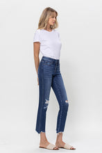 Load image into Gallery viewer, Mid Rise Crop Slim Straight Medium Jeans