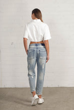 Load image into Gallery viewer, Patched Ripped Frayed Crop Jeans