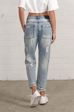 Load image into Gallery viewer, Patched Ripped Frayed Crop Jeans