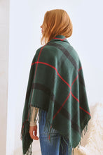 Load image into Gallery viewer, PLAID SQUARE FRINGE SHAWL SCARF