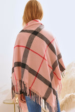 Load image into Gallery viewer, PLAID SQUARE FRINGE SHAWL SCARF