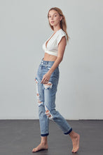 Load image into Gallery viewer, HIGH RISE DOUBLE WAIST BANDED JEANS