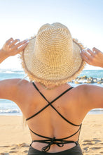 Load image into Gallery viewer, Frayed Edge Straw Bucket Hat
