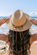 Load image into Gallery viewer, Boho Accent Straw Panama Fedora Hat