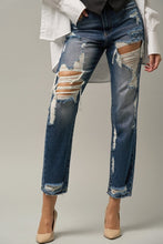 Load image into Gallery viewer, HIGH WAIST STRAIGHT HAVEY DESTROYED JEANS