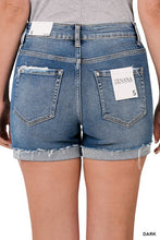 Load image into Gallery viewer, Distressed Cuffed Raw Hem Denim Shorts
