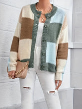 Load image into Gallery viewer, Sage Beige Cream Solid Button Up Sweater Cardigan