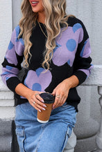 Load image into Gallery viewer, Big flower knit sweater