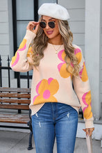 Load image into Gallery viewer, Big flower knit sweater