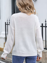 Load image into Gallery viewer, Angel Wings Crochet Flower Round Neck Sweater