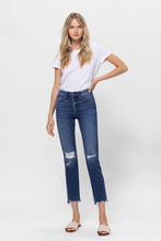 Load image into Gallery viewer, Mid Rise Crop Slim Straight Medium Jeans
