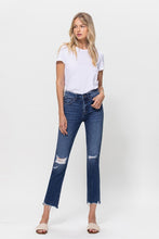 Load image into Gallery viewer, Mid Rise Crop Slim Straight Medium Jeans