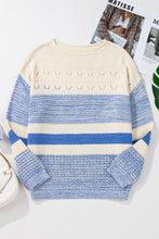 Load image into Gallery viewer, Contrast Round Neck Long Sleeve Sweater