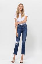 Load image into Gallery viewer, Mid Rise Crop Slim Straight Medium Jeans