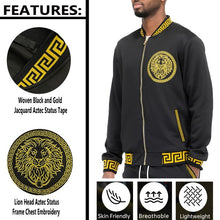 Load image into Gallery viewer, Mens Black and Gold Detail Track Suit