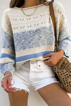 Load image into Gallery viewer, Contrast Round Neck Long Sleeve Sweater