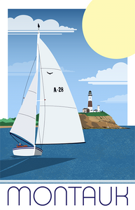 Montauk Point Sailing Scene