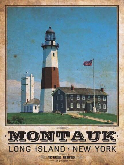 Montauk Lighthouse Vintage Travel Poster